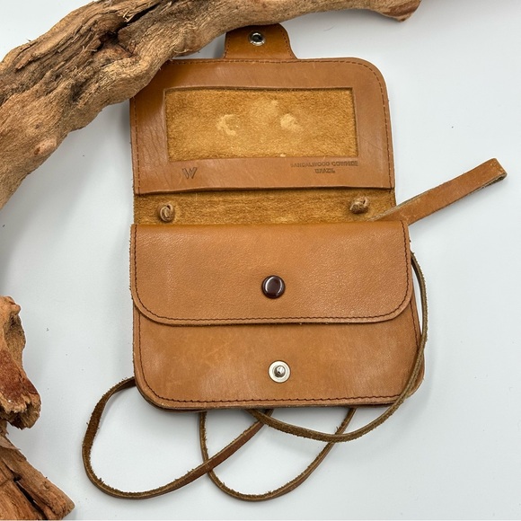 Vintage Mini Bag-Sandalwood cowhide-genuine Leather Purse/crossbody. - Picture 12 of 13